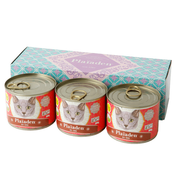 100％有機 ギフトボックス3缶 for Cat ALL ビーフ＆チキン ハートミックス