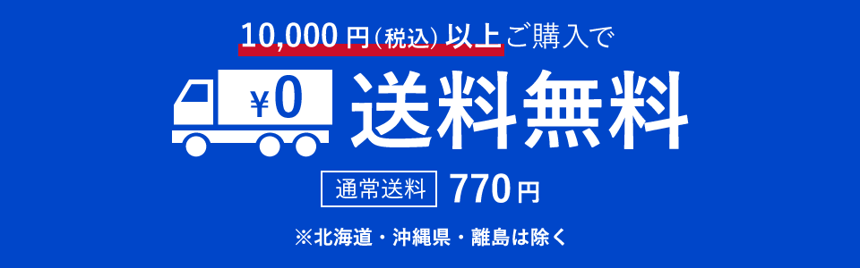 税込10,000円以上ご購入で送料無料。通常送料は770円