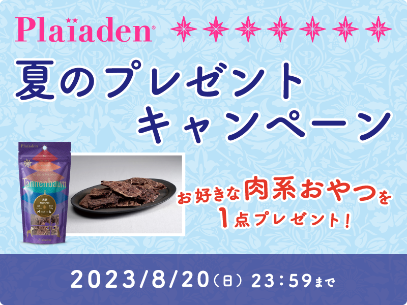 夏のプレゼントキャンペーン開催！肉系おやつでスタミナをつけよう！