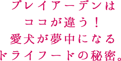 プレイアーデンはココが違う！愛犬が夢中になるドライフードの秘密。